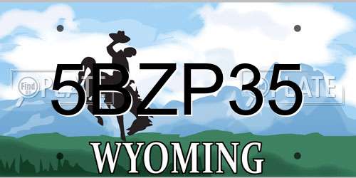 5BZP35 Wyoming License Plate