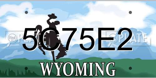 5C75E2 Wyoming License Plate