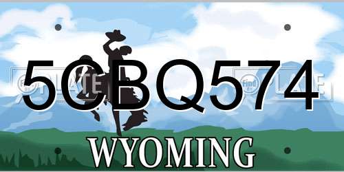 5CBQ574 Wyoming License Plate
