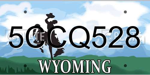 5CCQ528 Wyoming License Plate