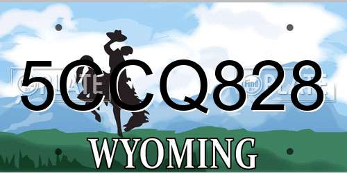5CCQ828 Wyoming License Plate