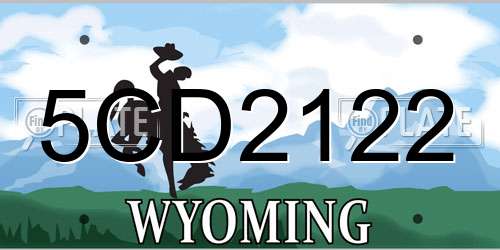 5CD2122 Wyoming License Plate