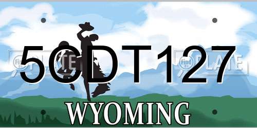 5CDT127 Wyoming License Plate