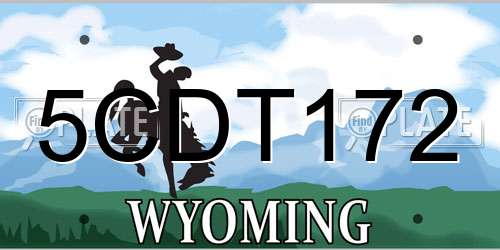5CDT172 Wyoming License Plate
