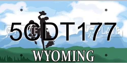 5CDT177 Wyoming License Plate