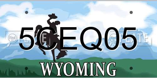 5CEQ05 Wyoming License Plate