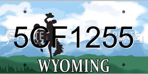 5CF1255 Wyoming License Plate