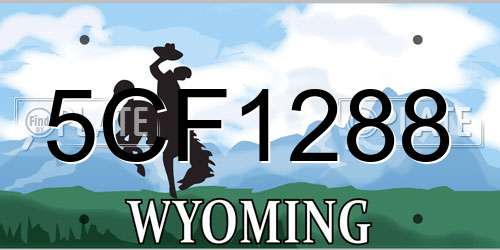 5CF1288 Wyoming License Plate