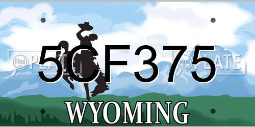 5CF375 Wyoming License Plate