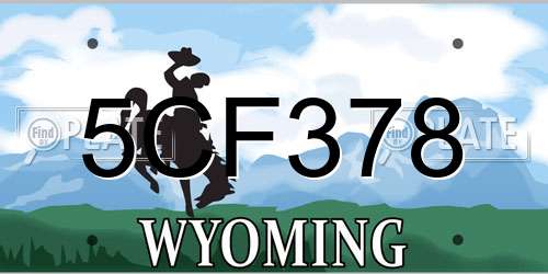5CF378 Wyoming License Plate