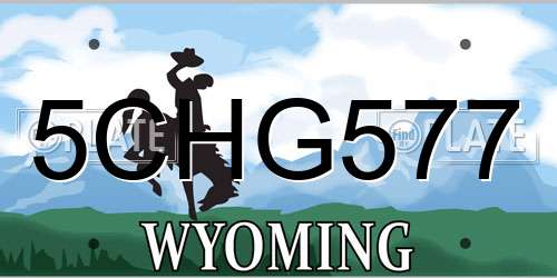 5CHG577 Wyoming License Plate