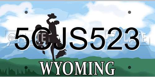 5CJS523 Wyoming License Plate