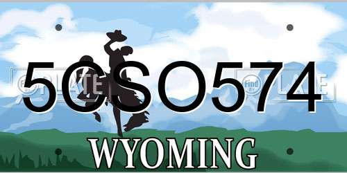 5CSO574 Wyoming License Plate