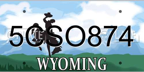 5CSO874 Wyoming License Plate
