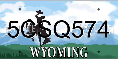5CSQ574 Wyoming License Plate