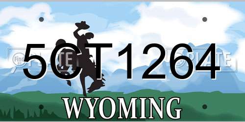 5CT1264 Wyoming License Plate