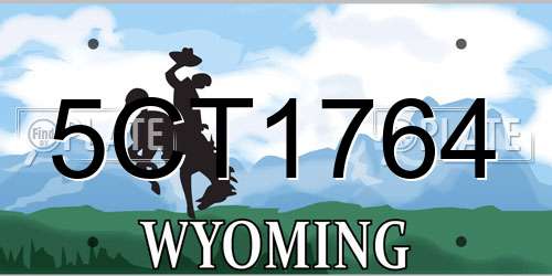5CT1764 Wyoming License Plate