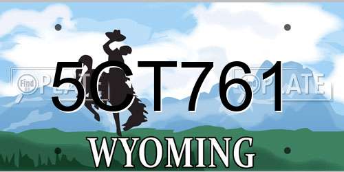 5CT761 Wyoming License Plate