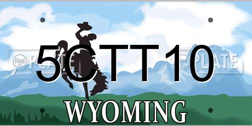 5CTT10 Wyoming License Plate