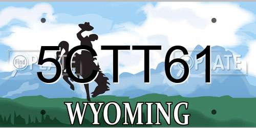 5CTT61 Wyoming License Plate