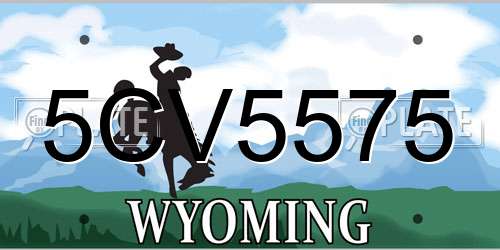 5CV5575 Wyoming License Plate