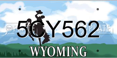 5CY562 Wyoming License Plate