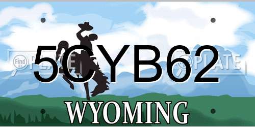 5CYB62 Wyoming License Plate