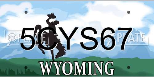 5CYS67 Wyoming License Plate