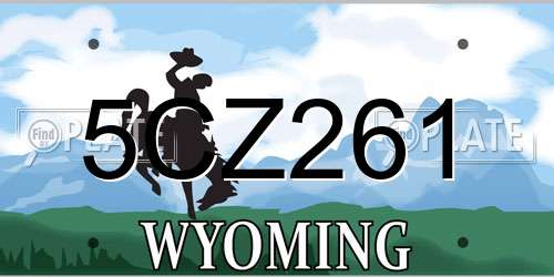 5CZ261 Wyoming License Plate