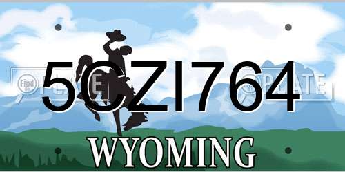 5CZI764 Wyoming License Plate