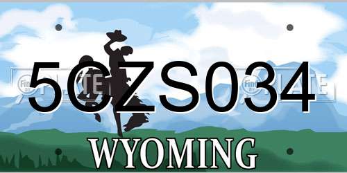 5CZS034 Wyoming License Plate