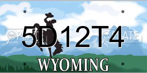 5D12T4 Wyoming License Plate