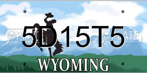 5D15T5 Wyoming License Plate