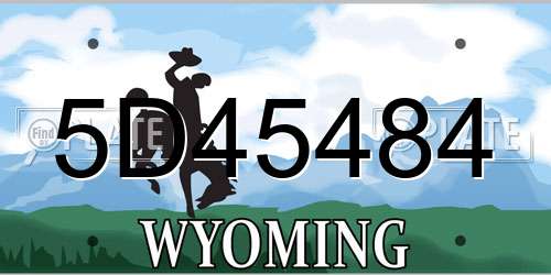 5D45484 Wyoming License Plate