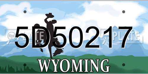 5D50217 Wyoming License Plate