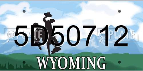 5D50712 Wyoming License Plate