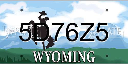 5D76Z5 Wyoming License Plate