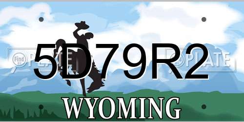 5D79R2 Wyoming License Plate