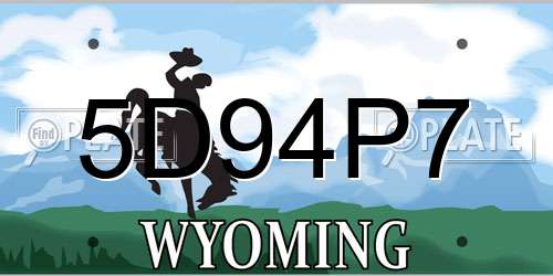 5D94P7 Wyoming License Plate