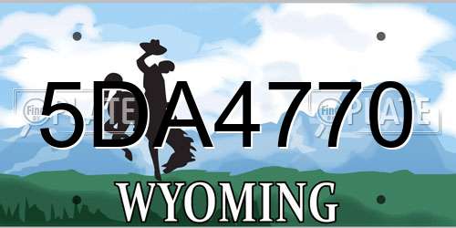 5DA4770 Wyoming License Plate