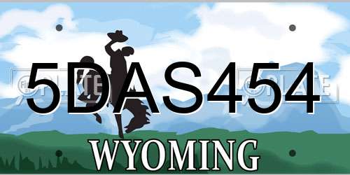 5DAS454 Wyoming License Plate
