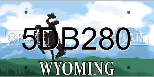 5DB280 Wyoming License Plate