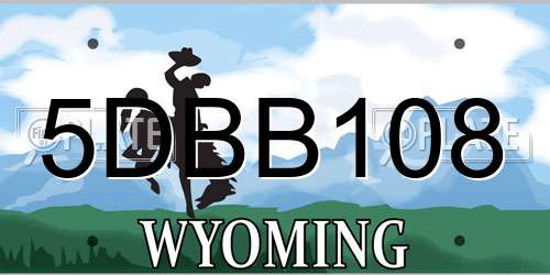 5DBB108 Wyoming License Plate