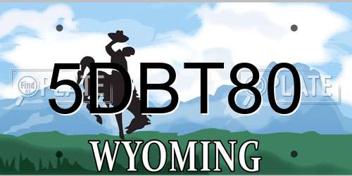 5DBT80 Wyoming License Plate