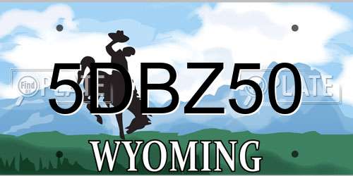 5DBZ50 Wyoming License Plate