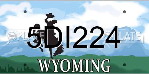 5DI224 Wyoming License Plate