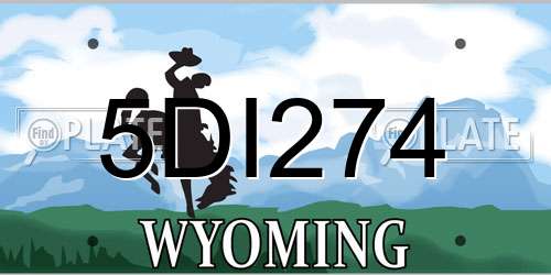 5DI274 Wyoming License Plate