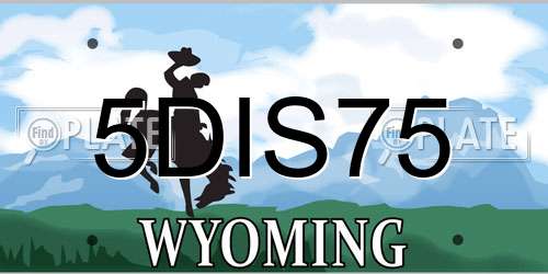 5DIS75 Wyoming License Plate