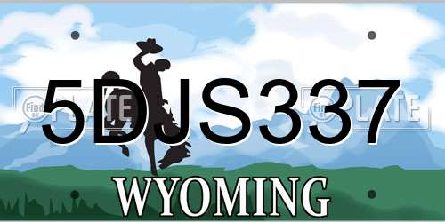 5DJS337 Wyoming License Plate