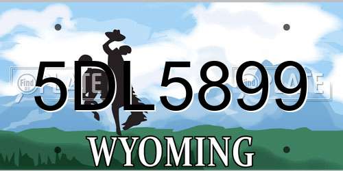 5DL5899 Wyoming License Plate